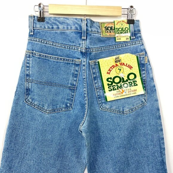 NWT Vtg Solo Semore Baggy Jeans Men's 28 90s Y2K Skate Wide Leg USA Made Denim - Picture 4 of 5